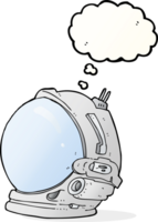 casque d'astronaute de dessin animé avec bulle de pensée png