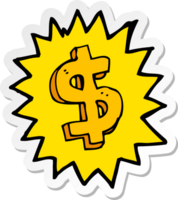 sticker van een cartoon-dollarsymbool png