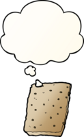 cartoon flapjack with thought bubble in smooth gradient style png