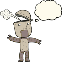 cartoon funny robot with thought bubble png