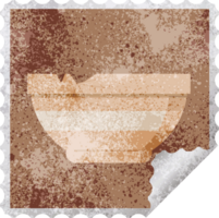 cracked bowl graphic square sticker stamp png