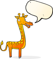 dessin animé girafe avec bulle de dialogue png