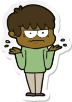 sticker of a annoyed cartoon boy png