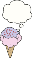 cartoon ice cream with thought bubble png