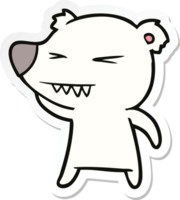 sticker of a angry polar bear cartoon png