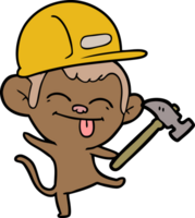 divertente cartone animato costruttore scimmia danza png