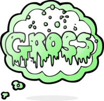 hand drawn thought bubble cartoon word gross png