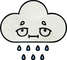 retro grunge texture cartoon of a rain cloud png