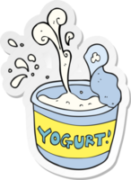 pegatina de un yogur de dibujos animados png