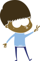 nervous flat color style cartoon boy png