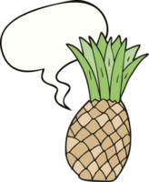 cartone animato ananas con discorso bolla png