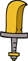 cartoon doodle golden sword png