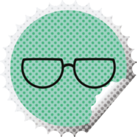 illustration vectorielle de lunettes graphique timbre autocollant rond png