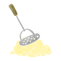 hand retro cartoon potato masher png