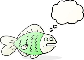 main tiré pensée bulle dessin animé marrant poisson png