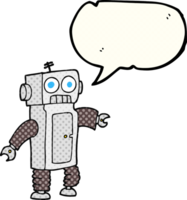 mano disegnato comico libro discorso bolla cartone animato robot png