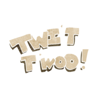 hand retro cartoon twit two owl call text png