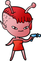 süßes Cartoon-Alien-Mädchen png