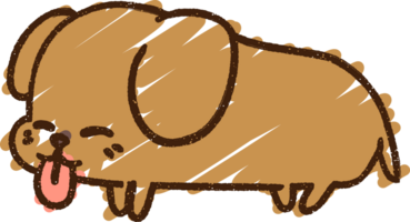 dessin à la craie de chien mignon png