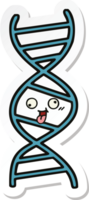 klistermärke av en söt tecknad DNA-sträng png