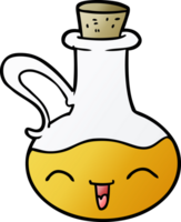 cartoon happy bottle of olive oil png