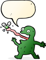 cartoon frog catching fly with speech bubble png