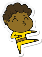 sticker of a cartoon man pouting png