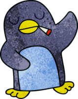 hand drawn quirky cartoon penguin png