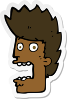 sticker of a cartoon terrified man png