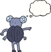 mano dibujado pensamiento burbuja dibujos animados señalando insecto png