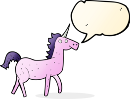 unicornio de dibujos animados con burbujas de discurso png