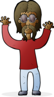 cartoon hippie man waving arms png