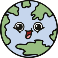 cute cartoon of a planet earth png