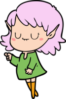 heureux, dessin animé, elfe, girl png