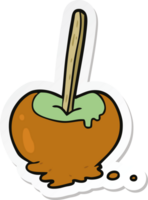 pegatina de una manzana de caramelo de dibujos animados png