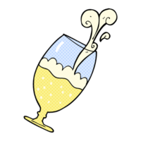 hand drawn cartoon beer in glass png