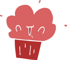 cupcake de desenho animado de estilo de cor plana png