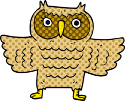 cartoon doodle wise old owl png