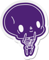 cartoon sticker kawaii cute dead skeleton png