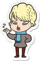 sticker of a cartoon woman png