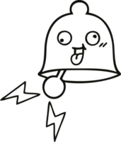 line drawing cartoon of a ringing bell png