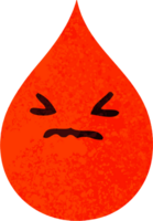 retro illustration style quirky cartoon emotional blood drop png