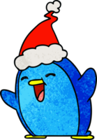 Hand gezeichnet Weihnachten texturiert Karikatur von kawaii Pinguin png