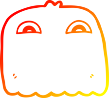 warm gradient line drawing of a cartoon ghost png