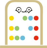 flat color retro cartoon of a abacus png