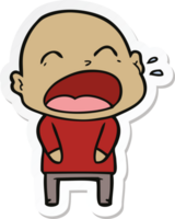 sticker of a cartoon shouting bald man png