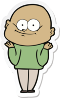 sticker of a cartoon bald man staring png