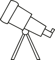 lijn tekening tekenfilm van een telescoop png