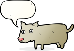 dessin animé petit chien avec bulle de dialogue png