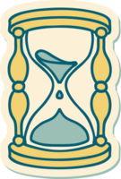 Tattoo-Aufkleber im traditionellen Stil einer Sanduhr png